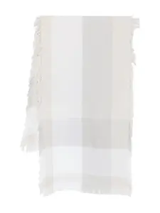 Клетчатый шарф с бахромой Le Tricot Perugia, нейтральный