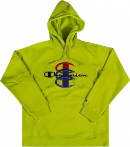 Толстовка Supreme x Champion Stacked C Hooded Sweatshirt 'Green', зеленый