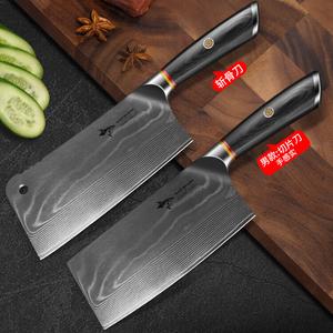 Mad Shark Нож шеф-повара и тесак из дамасской стали