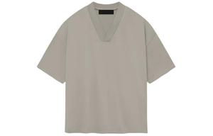 Футболка из хлопка с логотипом и V-образным вырезом Fear Of God Essentials, цвет Seal