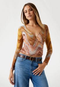 Блуза Guess Blouse, Mehrfarbig Braun/Brown