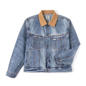 Lee Джинсовые куртки мужские Medium Blue Lapel Moderate Patch