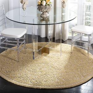 Ковер SAFAVIEH, 183 x 183 см, Cambridge Collection, Light Gold & Dark Gold, ручной работы из марокканской шерсти, идеален для помещений с высокой проходимостью в гостиной, спальне (CAM233A)