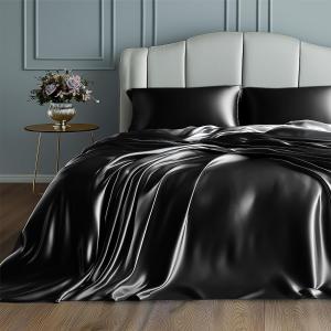 VKhome Linen Комплект постельного белья Regal Comfort шелк тутового дерева 25 momme однотонный черный Black