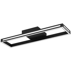 Потолочный светильник SALVILANAS-Z LED-модуль 1 шт., теплый белый - холодный белый, управление через приложение и голосом Alexa, регулируемая яркость, потолочная лампа из металла, черная Eglo, черно-белый