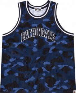 Топ BAPE Color Camo Basketball Tank Top 'Navy', синий