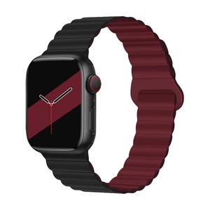 Ремешок Wepro для часов Apple Watch Series 10, 225 мм, черный/бордовый