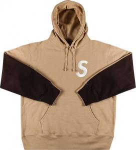 Толстовка Supreme S Logo Split Hooded Sweatshirt 'Tan', загар