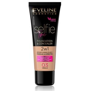 Тональный крем и консилер 2в1 Eveline Cosmetics Selfie Time, 03 vanilla