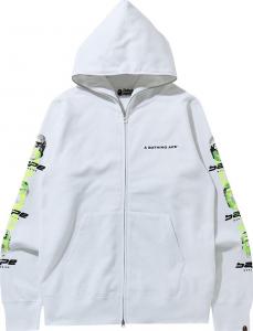 Худи BAPE Ghost Full Zip Hoodie 'White', белый