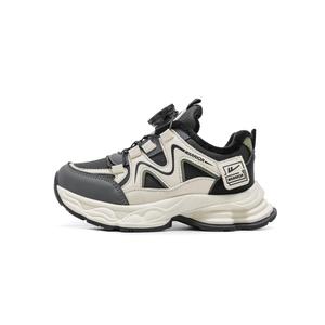 Детские спортивные водонепроницаемые нескользящие и устойчивые к истиранию хлопковые кроссовки для мальчиков и девочек Kids' WARRIOR, бежевый/черный/темно-серый (fleece-lined)