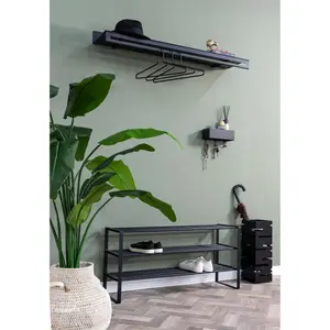 Вешалка Spinder Design «SWAY 120», (1 шт.), настенная полка 2-в-1 + вешалка для одежды, черный