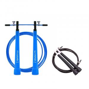 Профессиональная гоночная скакалка для взрослых steel wire+pvc трос+pp контроллер длина шнура 3м LINING, черный