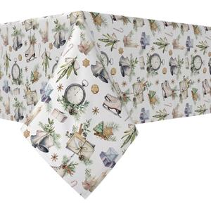 Квадратная скатерть, 100 % хлопок, 52x52 дюйма Время праздников