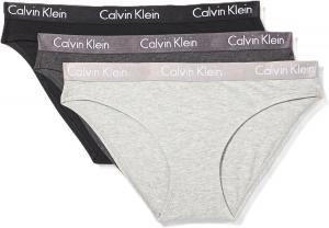 Женские трусики-бикини Calvin Klein Motive Cotton Multipack, 3 шт., Black/Charcoal Heather/Grey Heather