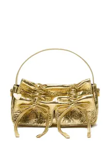 Сумка-шоппер с кулиской Acne Studios, золотистый
