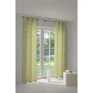 Занавес Retro Floret люверсы 1 шт. из 100% органического хлопка Adam, светло-зеленый