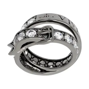 Vivienne Westwood 925 Sterling Silver с кубическим цирконием и металлическими кольцами, мужской серебристо-серый