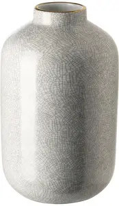 Настольная ваза Fink "ROY", (1 штука), ручная работа, с краем, расписанным вручную под золото 30 см, Ø 11 см, золотой/светло-серый/белый