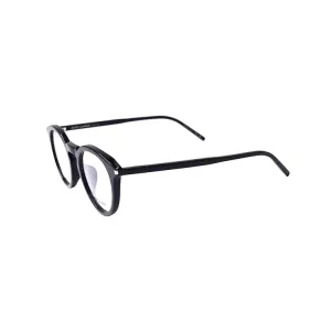 SAINT LAURENT Plate Frame Round Prescription Glasses Unisex Black