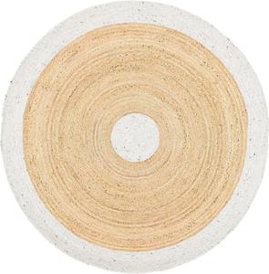 SAFAVIEH Bragged Collection круглый ковер 153 x 153 см светло-серый / натуральный BRD910F ручной работы деревенский реверсивный джутовый напольный ковер