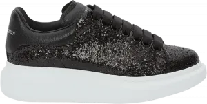 Кроссовки Alexander McQueen Wmns Oversized Sneaker Black White Glitter, черный