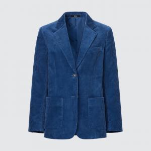 Вельветовый пиджак Uniqlo женский, 67 синий