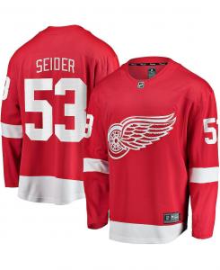 Мужская фирменная футболка moritz seider red detroit red wings home breakaway player jersey Fanatics, красный