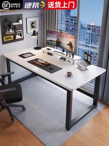 Компьютерный стол Xinmeikai 140x80 см, черная рама + теплый белый, толщина столешницы 1.6 см