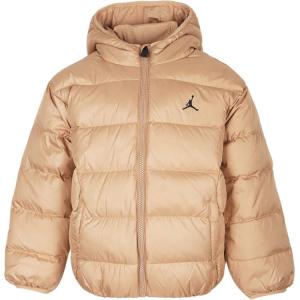 Детская пуховая куртка с капюшоном, несъемный капюшон средней высоты Jordan, светлый хаки