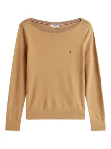 Свитер с круглым вырезом Tommy Hilfiger, коричневый