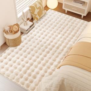 Xinglianxin Ковер 100х200 см для спальни в стиле крем, моющийся, из искусственного меха, с высоким ворсом, не требующий особого ухода