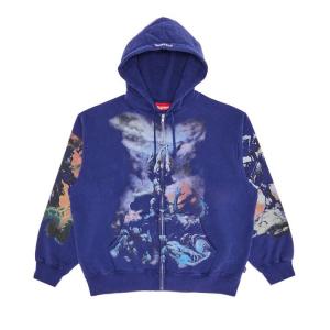 Толстовка Supreme x Frank Frazetta Zip Up Hooded Sweatshirt, Washed Navy
