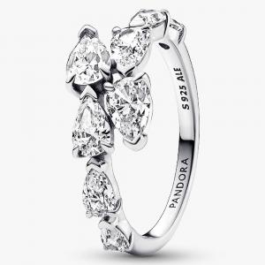 Кольцо Pandora Sparkling Overlapping Band, серебро