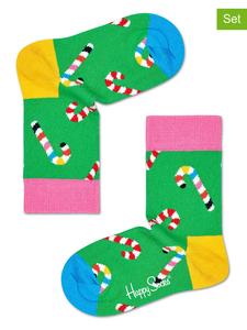 Happy Socks Комплект из 2 пар: Носки зеленого/разноцветного цвета