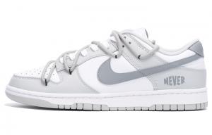 Кроссовки Nike Dunk Skateboarding Shoes Men Low-top White/gray, светло-серый