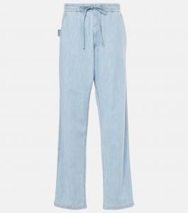 Джинсы с высокой посадкой и широкими штанинами Bottega Veneta, Light Bleach 2