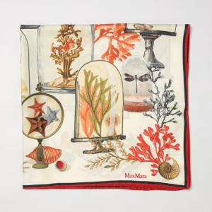 Платок Max Mara Foulard Printed Silk, бежевый