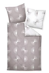 Постельное белье Janine Mako из сатина, пододеяльник из трех предметов 240 х 220 см, наволочка 80 х 80 см J. D. 87073-07-633 серо-коричневый Original Janine