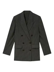 Двубортный пиджак Jevima в тонкую полоску Isabel Marant, серый