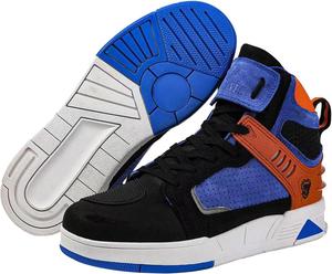 Мотоциклетные кожаные ботинки Bofucn, уличная обувь для езды, противоскользящие ботинки с боковой молнией для мужчин и женщин, черный/синий