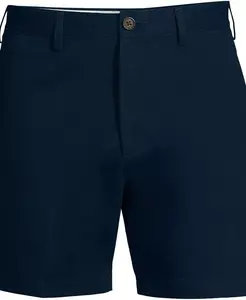 Мужские немнущиеся шорты-чинос Plain Front длиной 6" Lands' End, синий