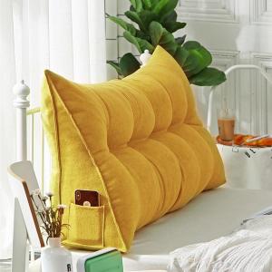 Треугольная подушка для изголовья кровати, клиновидная подушка для чтения и отдыха, треугольная подушка со съемным чехлом для сидения, чтения или работы, диаметр 120 * 50 * 20 см. Generic, D