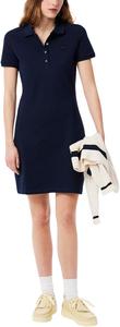 Классическое короткое платье-поло Lacoste из стрейч-мини-пике, Ef8470, Navy Blue