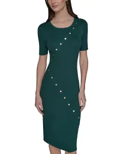 Платье-Свитер с пуговицами Karl Lagerfeld Paris, зеленый