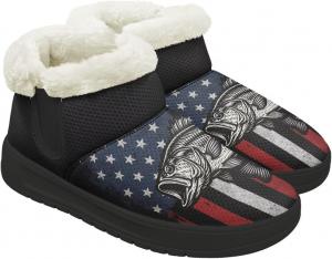 Зимние женские ботинки с меховой подкладкой, легкие ботильоны с защищенной от скольжения подошвой EVA, удобные и теплые зимние обувь Chririnla, American Flag Salmon