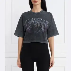 Укороченная футболка Dakadia Hugo, черный