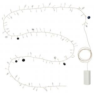 Светодиодная гирлянда с 80 лампами, работающими от батареек, серебристого цвета IKEA Stråla