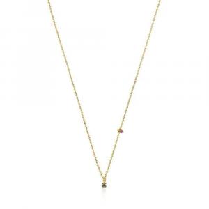 Колье с подвеской Tous Vermeil New Motif With Chrome Diopside Bear, позолоченное серебро