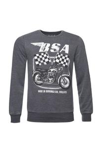 Толстовка britishmotor flag угольно-винтажная с крутым принтом в винтажном стиле Re:Covered, серый